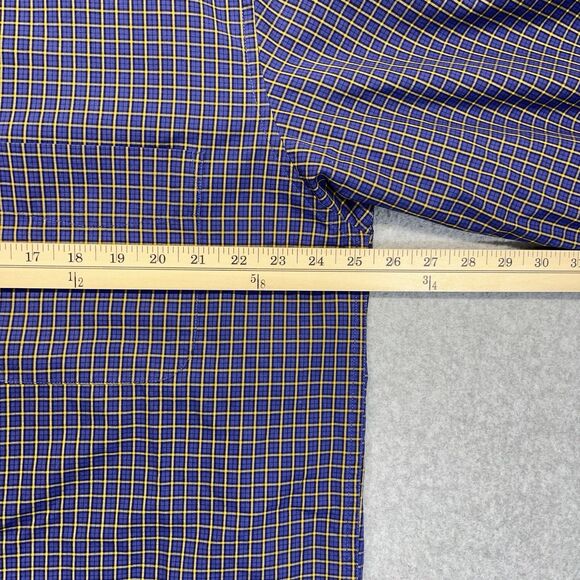 Eddie Bauer Button-Down Shirt Men’s Large Blue Yellow Windowpane Plaid LS - Picture 11 of 13